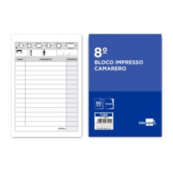 TALONARIO LIDERPAPEL CAMARERO 8  ORIGINAL Y COPIA T280