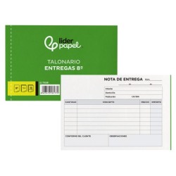 TALONARIO LIDERPAPEL ENTREGAS 8  ORIGINAL Y 2 COPIAS T328 APAISADO