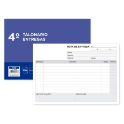 TALONARIO LIDERPAPEL ENTREGAS CUARTO ORIGINAL T129 APAISADO