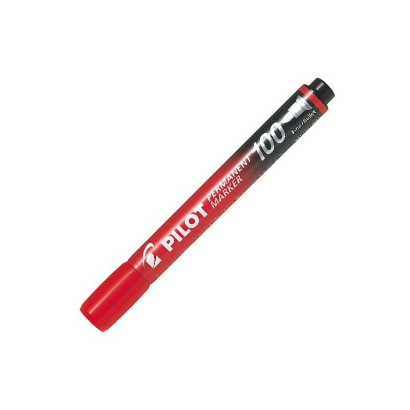Marcador permanente SCA 100 Pilot - Punta cónica - Trazo 1 mm - Color rojo