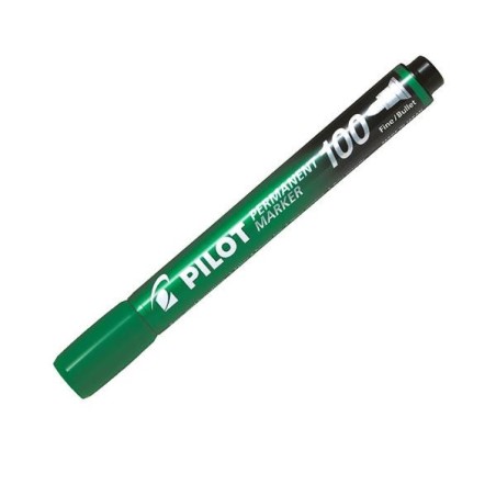 Marcador permanente SCA 100 Pilot - Punta cónica - Trazo 1 mm - Color verde