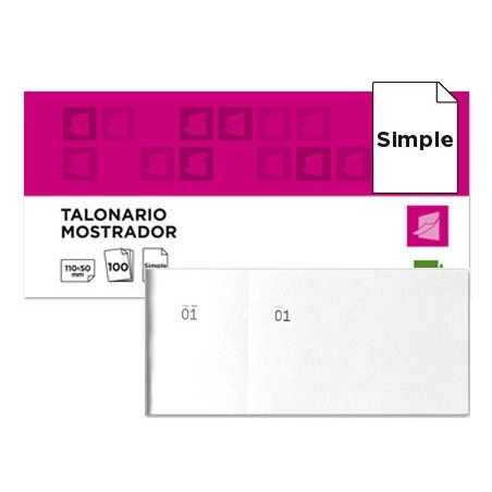 TALONARIO LIDERPAPEL MOSTRADOR 50X110 MM TL09 BLANCO CON MATRIZ