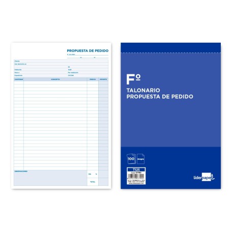 TALONARIO LIDERPAPEL PEDIDOS FOLIO 125