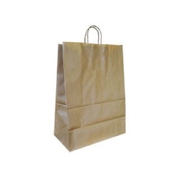 BOLSA KRAFT Q-CONNECT NATURAL ASA RETORCIDA 270X120X360 MM (PACK INDIVISIBLE 25 UDS)