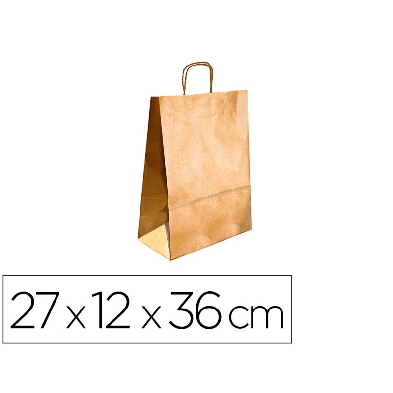 BOLSA KRAFT Q-CONNECT ORO ASA RETORCIDA 270X120X360 MM (PACK INDIVISIBLE 25 UDS)