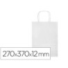 BOLSA PAPEL Q-CONNECT CELULOSA BLANCO M CON ASA RETORCIDA 270X370X12 MM (PACK INDIVISIBLE 25 UDS)