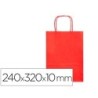 BOLSA PAPEL Q-CONNECT CELULOSA ROJO S CON ASA RETORCIDA 240X320X10 MM (PACK INDIVISIBLE 25 UDS)