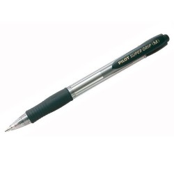 Bolígrafo retráctil Pilot Super Grip - Trazo 0,4 mm - Color negro