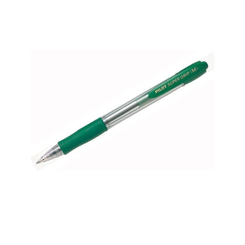 Bolígrafo retráctil Pilot Super Grip - Trazo 0,4 mm - Color verde Bolígrafo retráctil Pilot Super Grip - Trazo 0,4 mm - Color verde