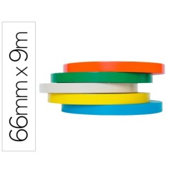 CINTA ADHESIVA Q-CONNECT 66 MT X 9 MM PARA CERRAR BOLSAS PACK 6 UNIDADES COLORES SURTIDOS