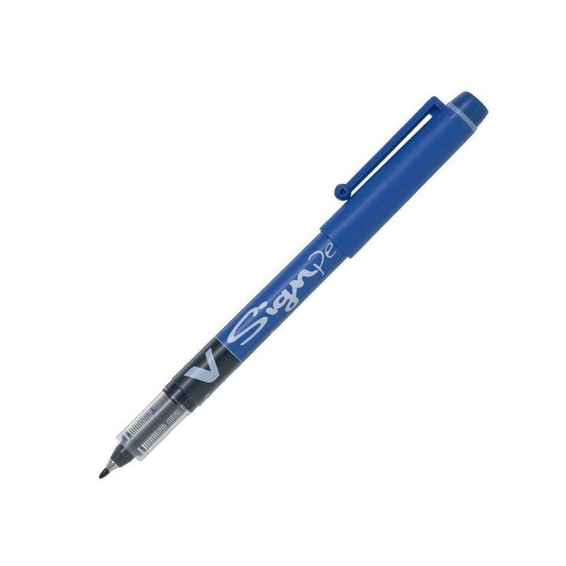 Rotulador Pilot V Sign Pen - Punta de fieltro - Trazo 0,6 mm - Color azul