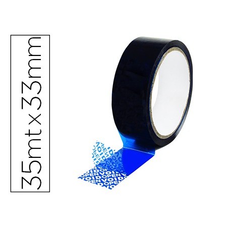 CINTA SEGURIDAD Q-CONNECT PRECINTO POSTAL AZUL 35 MT X 33 MM