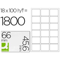 ETIQUETA ADHESIVA Q-CONNECT KF01583 TAMAÑO 66X46,6 MM FOTOCOPIADORA LASER INK-JET CAJA CON 100 HOJAS DIN A4