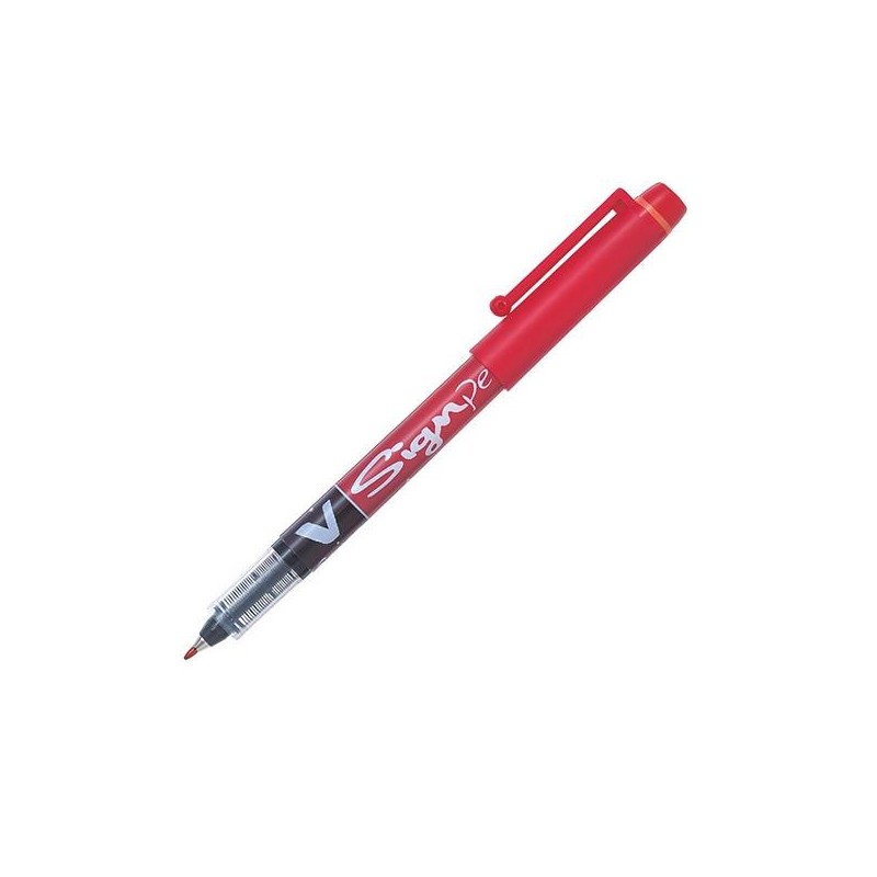 Rotulador Pilot V Sign Pen - Punta de fibra - Trazo 0,6 mm - Color rojo Rotulador Pilot V Sign Pen - Punta de fibra - Trazo 0,6 mm - Color rojo