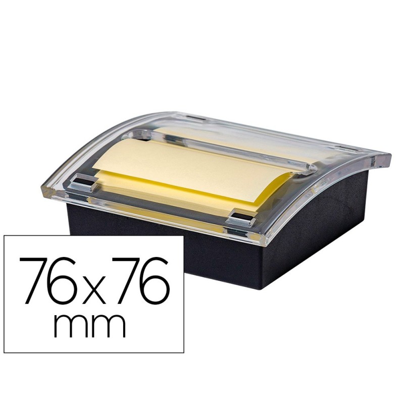 SOPORTE BLOC DE NOTAS ADHESIVAS QUITA Y PON Q-CONNECT ZIGZAG COLOR NEGRO CON 1 BLOC 76X76 MM