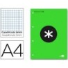 BLOC ENCOLADO LIDERPAPEL ANTARTIK CUADRO 5 MM A4 NATURAL 80 H 100 GR COLOR VERDE
