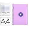 CUADERNO ESPIRAL LIDERPAPEL A4 ANTARTIK TAPA DURA 80H 100GR CUADRO 4MM CON MARGEN COLOR LAVANDA