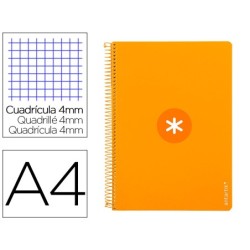 CUADERNO ESPIRAL LIDERPAPEL A4 ANTARTIK TAPA DURA 80H 90GR CUADRO 4MM CON MARGEN COLOR MOSTAZA