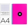 CUADERNO ESPIRAL LIDERPAPEL A4 ANTARTIK TAPA DURA 80H 100GR CUADRO 4MM CON MARGEN COLOR ROSA FLUOR