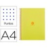 CUADERNO ESPIRAL LIDERPAPEL A4 MICRO ANTARTIK TAPA FORRADA80H 90 GR RAYADO PUNTOS 1 BANDA 4 TALADROS AMARILLO