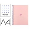 CUADERNO ESPIRAL LIDERPAPEL A4 MICRO ANTARTIK TAPA FORRADA80H 90 GR RAYADO PUNTOS 1 BANDA 4 TALADROS ROSA