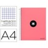 CUADERNO ESPIRAL LIDERPAPEL A4 MICRO ANTARTIK TAPA FORRADA120H 100 GR CUADRO 5MM 5 BANDA4 TALADROS COLOR CORAL