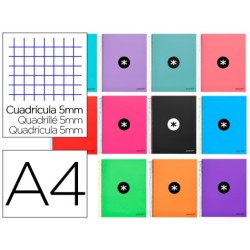 CUADERNO ESPIRAL LIDERPAPEL A4 MICRO ANTARTIK TAPA FORRADA 120H100GR CUADRO5MM 5BANDAS 4TALADRO SURTIDO(PACK INDIVISIBLE 12 UDS)
