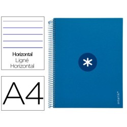 CUADERNO ESPIRAL LIDERPAPEL A4 MICRO ANTARTIK TAPA FORRADA120H 100 GR HORIZONTAL 5 BANDA4 TALADROS COLOR AZUL OSCURO