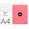 CUADERNO ESPIRAL LIDERPAPEL A4 MICRO ANTARTIK TAPA FORRADA 120H 100 GR HORIZONTAL 5 BANDA4 TALADORS COLOR CORAL