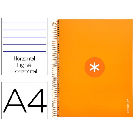CUADERNO ESPIRAL LIDERPAPEL A4 MICRO ANTARTIK TAPA FORRADA120H 100 GR HORIZONTAL 5 BANDA4 TALADROS COLOR MOSTAZA