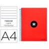 CUADERNO ESPIRAL LIDERPAPEL A4 MICRO ANTARTIK TAPA FORRADA 120H 100 GR HORIZONTAL 5 BANDAS 4 TALADROS COLOR ROJO