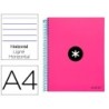 CUADERNO ESPIRAL LIDERPAPEL A4 MICRO ANTARTIK TAPA FORRADA 120H 100 GR HORIZONTAL 5 BANDAS 4 TALADROS COLOR ROSA