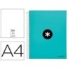 CUADERNO ESPIRAL LIDERPAPEL A4 MICRO ANTARTIK TAPA FORRADA 120H 100 GR LISO 5 BANDAS 4 TALADROS COLOR MENTA