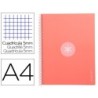 CUADERNO ESPIRAL LIDERPAPEL A4 MICRO ANTARTIK TAPA FORRADA 80H 90 GR CUADRO 5MM 1 BANDA 4 TALADROS ROSA CLARO