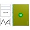 CUADERNO ESPIRAL LIDERPAPEL A4 MICRO ANTARTIK TAPA FORRADA80H 90 GR HORIZONTAL 1 BANDA 4 TALADROS COLOR VERDE