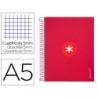 CUADERNO ESPIRAL LIDERPAPEL A5 MICRO ANTARTIK TAPA FORRADA120H 100 GR CUADRO 5MM 5 BANDA6 TALADROS COLOR FRAMBUESA
