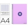 CUADERNO ESPIRAL LIDERPAPEL A4 MICRO ANTARTIK TAPA DURA 80H 100 GR CUADRO 5 MM SIN BANDAS 4 TALADROS COLOR LAVANDA