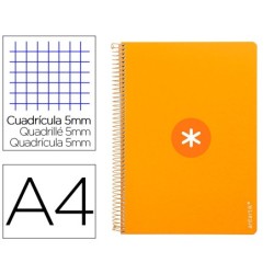 CUADERNO ESPIRAL LIDERPAPEL A4 MICRO ANTARTIK TAPA DURA 80H 100GR CUADRO 5MM SIN BANDA4 TALADROS COLOR MOSTAZA