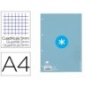 RECAMBIO LIDERPAPEL A4 ANTARTIK 80 HOJAS 90G/M2 CUADRO 5MM 4 TALADROS 1 BANDA CON MARCO COLOR CELESTE