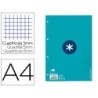 RECAMBIO LIDERPAPEL A4 ANTARTIK 80 HOJAS 90G/M2 CUADRO 5MM 4 TALADROS 1 BANDA CON MARCO COLOR TURQUESA