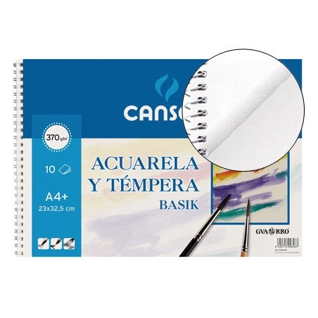 BLOC DIBUJO ACUARELA DIN A3 ESPIRAL 32.5X46 CM 10 HOJAS DE 370 GRAMOS