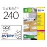 ETIQUETA ADHESIVA AVERY BLANCA PERMANENTE RECICLADA 100% PARA IMPRESORA LASER 99,1X33,9 MM CAJA DE 240