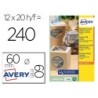 ETIQUETA ADHESIVA AVERY KRAFT EFECTO CARTON REDONDA 60 MM REMOVIBLE PARA LASER INK-JET