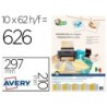 ETIQUETA ADHESIVA AVERY TICO PAPEL SATINADO ORO / PLATA LASER MEDIDAS SURTIDAS PACK DE 626 ETIQUETAS