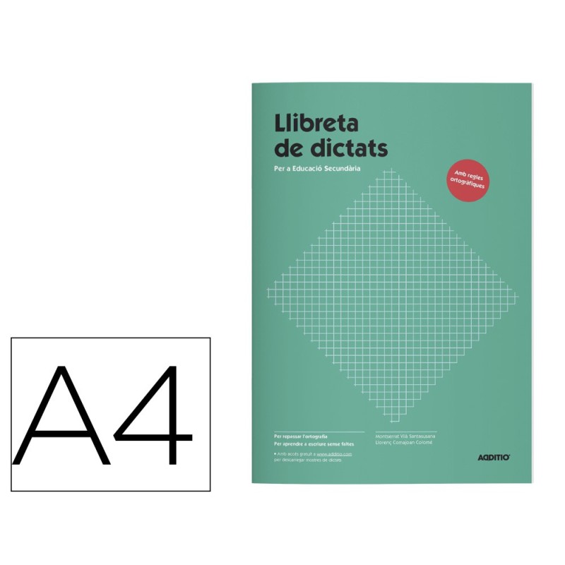 LIBRETA DE DICTADOS ADDITTIO PRIMARIA 64 PAGINAS DIN A4 CATALAN