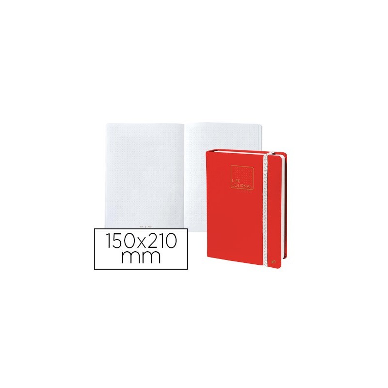 LIBRETA QUO VADIS LIFE JOURNAL INFINITE DOTS PUNTOS 15X21 CM 224 HOJAS TAPA SIMILPIEL ROJO