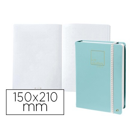LIBRETA QUO VADIS LIFE JOURNAL INFINITE DOTS PUNTOS 15X21 CM 224 HOJAS TAPA SIMILPIEL VERDE