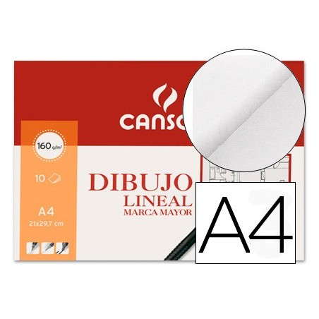 PAPEL DIBUJO MARCA MAYOR 160GR DIN A4 EN MINIPACKS DE 10 HOJAS
