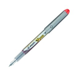 Pluma Pilot V-Pen Silver - Trazo 0,4 mm - Color rojo