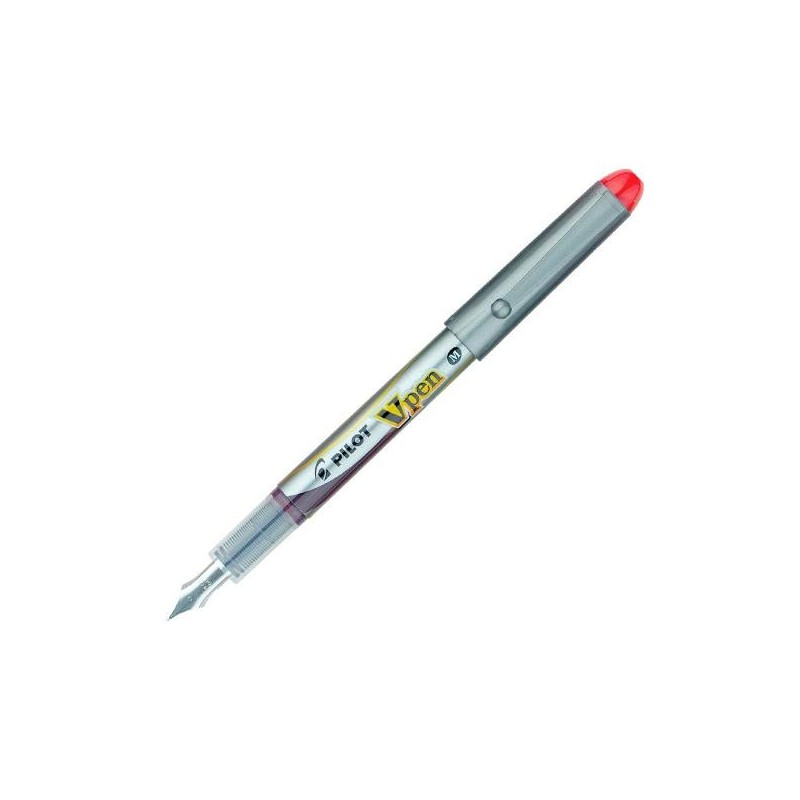 Pluma Pilot V-Pen Silver - Trazo 0,4 mm - Color rojo Pluma Pilot V-Pen Silver - Trazo 0,4 mm - Color rojo